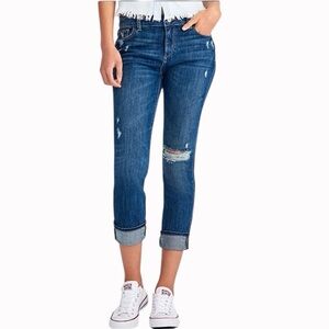 DL1961 Stevie Slim Boyfriend Mid Rise Cuffed Jeans